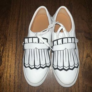 Zara White Sneakers Removable Tongue Detail Size 40 US 9 Women
